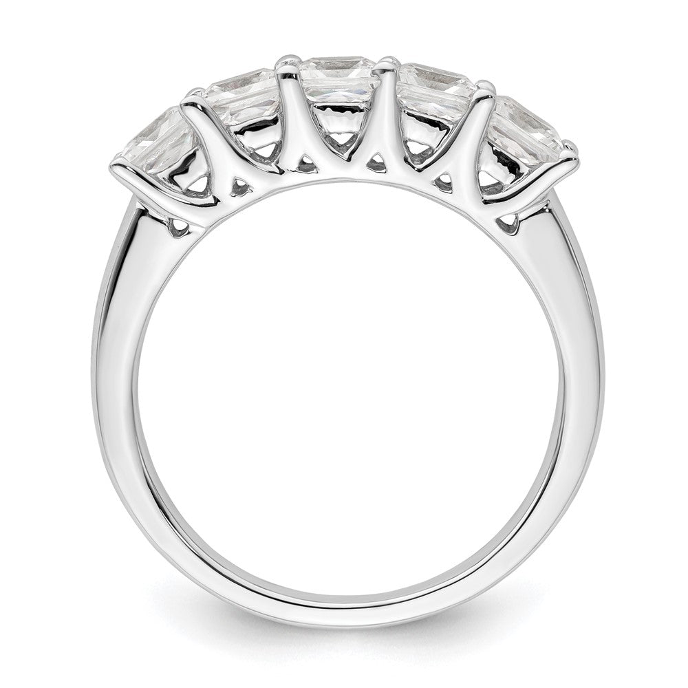 14K Weißgold Ehering mit 5 natürlichen Diamanten