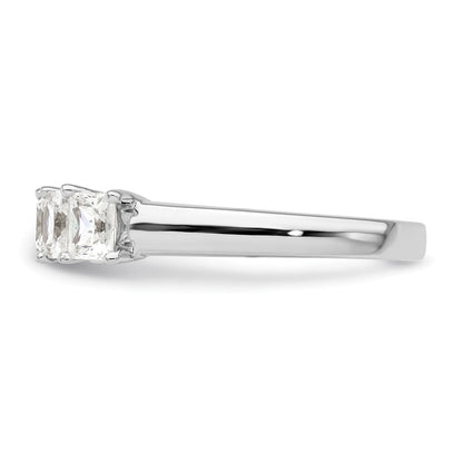 14K Weißgold Ehering mit 5 natürlichen Diamanten