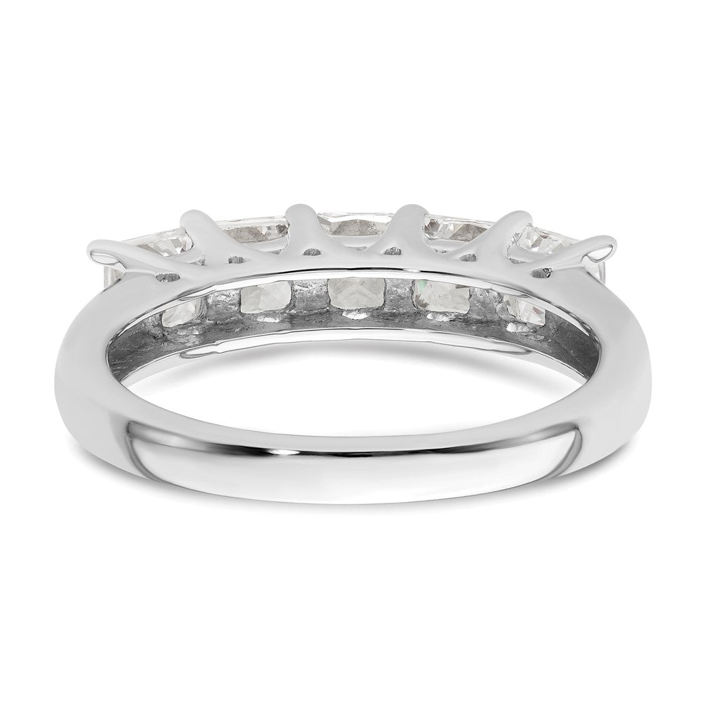 14K Weißgold Ehering mit 5 natürlichen Diamanten