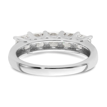 14K Weißgold Ehering mit 5 natürlichen Diamanten