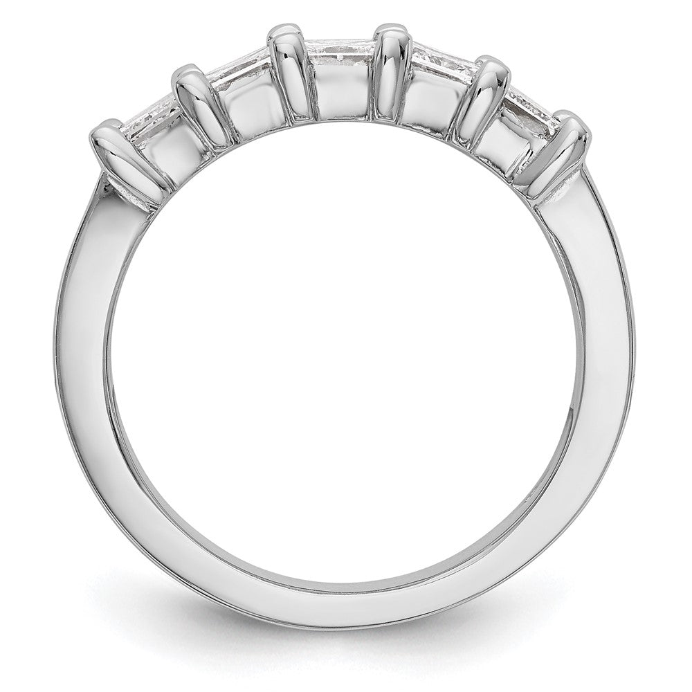 14K Weißgold Ehering mit 5 Diamanten
