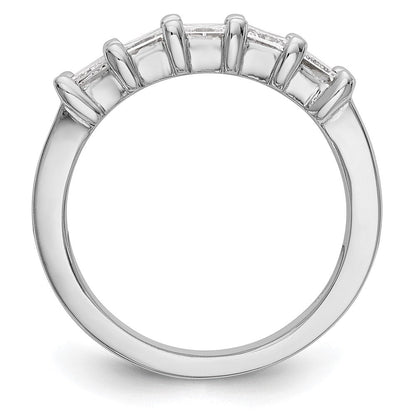 14K Weißgold Ehering mit 5 Diamanten