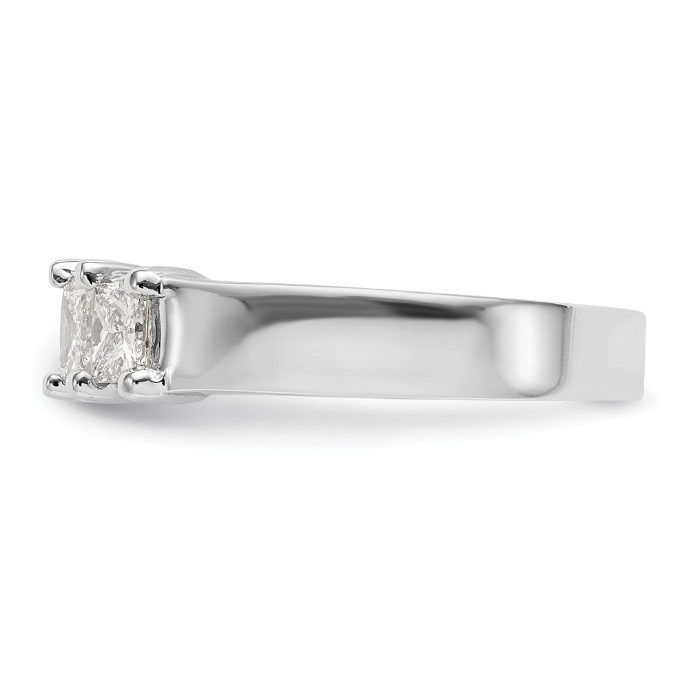 14K Weißgold Ehering mit 5 Diamanten