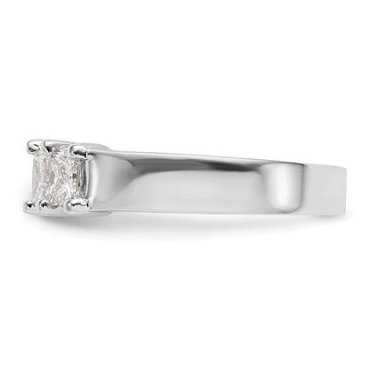 14K Weißgold Ehering mit 5 Diamanten