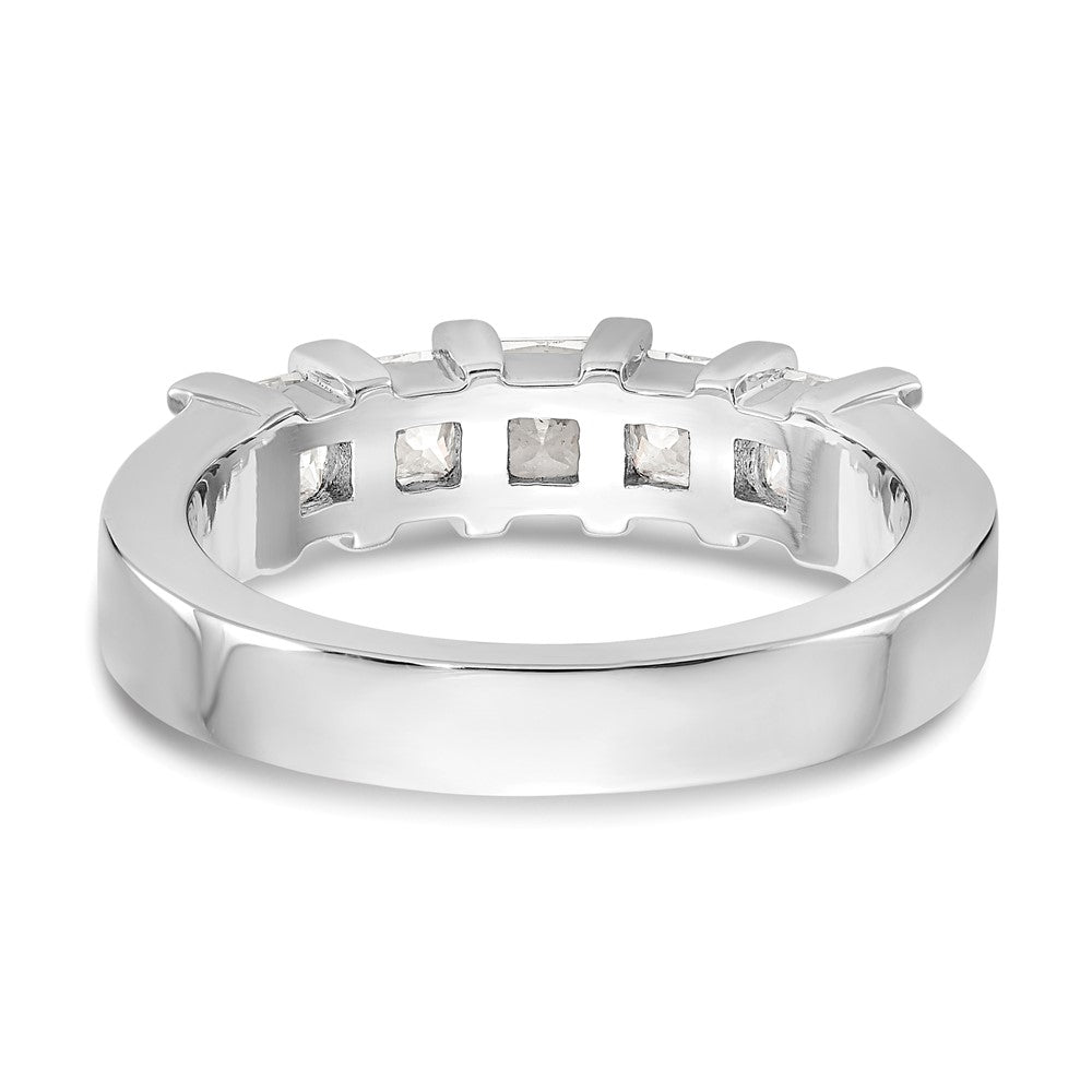 14K Weißgold Ehering mit 5 Diamanten