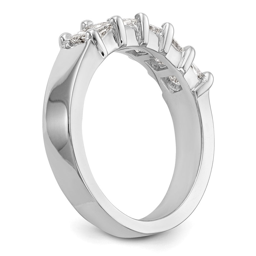 14K Weißgold Ehering mit 5 Diamanten