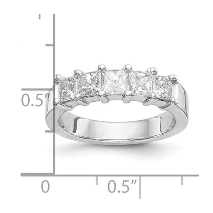 14K Weißgold Ehering mit 5 Diamanten