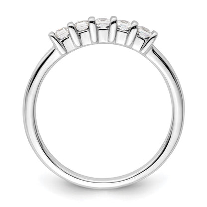 14K Weißgold Ring mit 5 natürlichen Diamanten