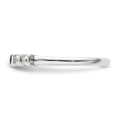 14K Weißgold Ring mit 5 natürlichen Diamanten