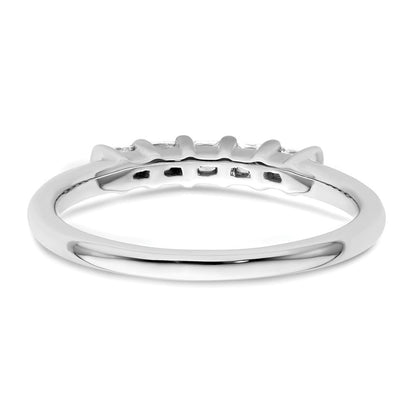 14K Weißgold Ring mit 5 natürlichen Diamanten