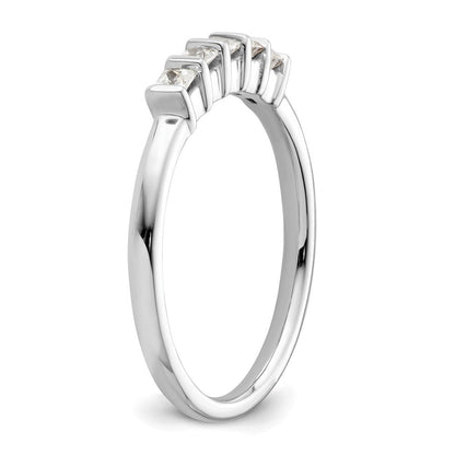 14K Weißgold Ring mit 5 natürlichen Diamanten