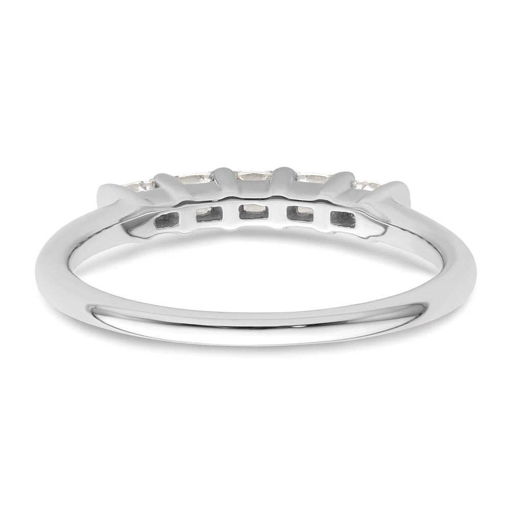 14K Weißgold Ring mit 5 echten Diamanten