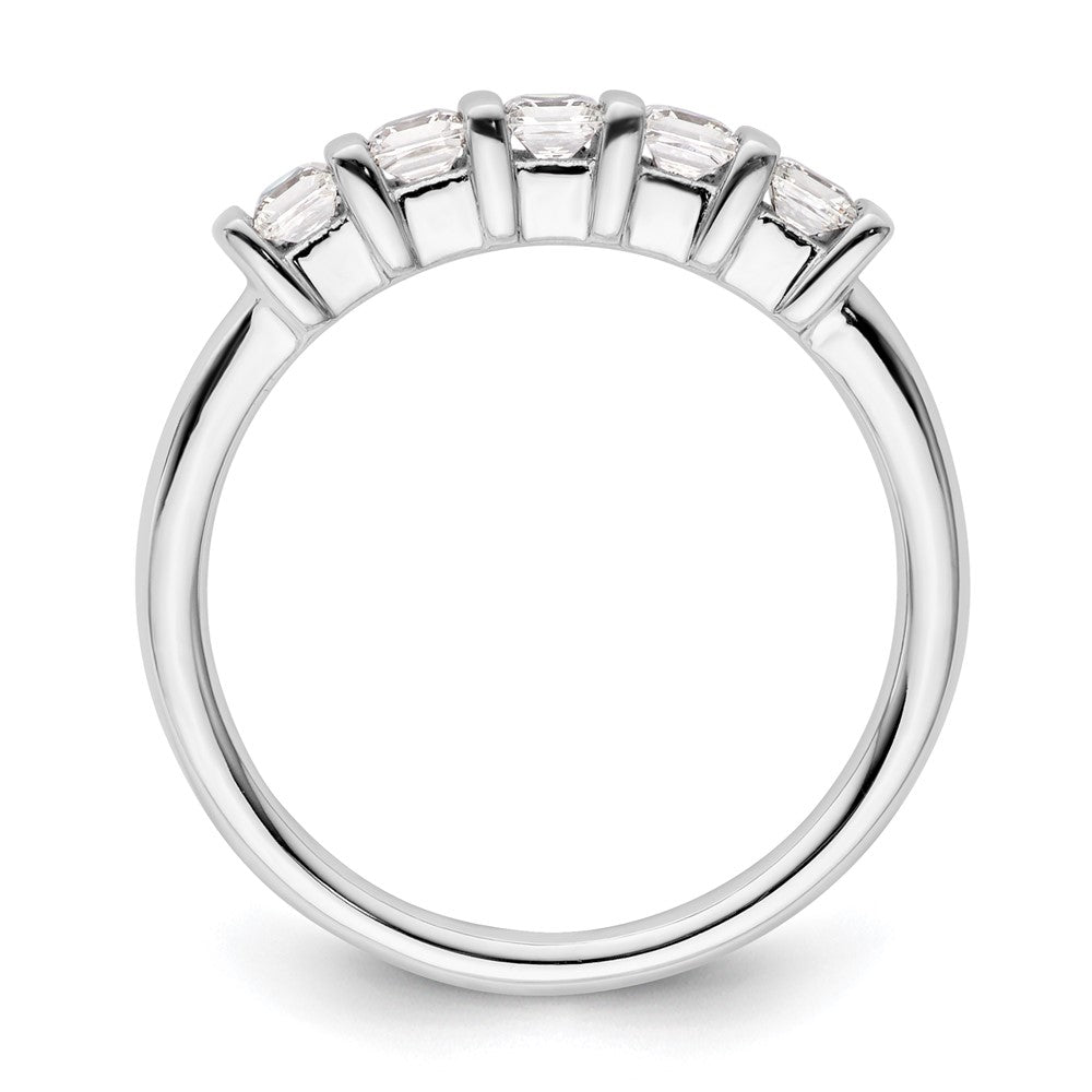 14K Weißgold Ehering mit 5 natürlichen Diamanten