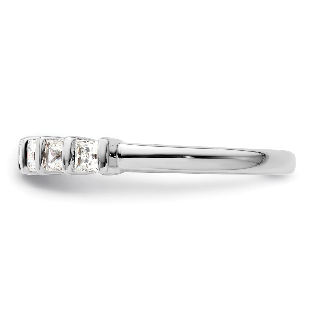 14K Weißgold Ehering mit 5 natürlichen Diamanten