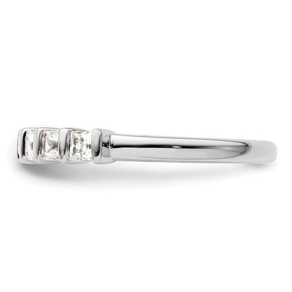 14K Weißgold Ehering mit 5 natürlichen Diamanten