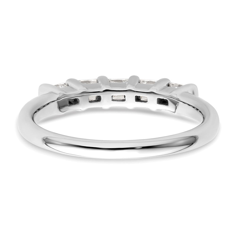 14K Weißgold Ehering mit 5 natürlichen Diamanten