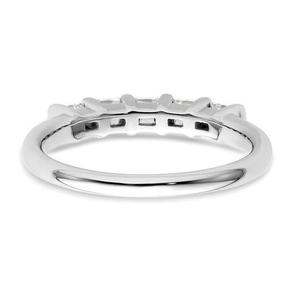 14K Weißgold Ehering mit 5 natürlichen Diamanten