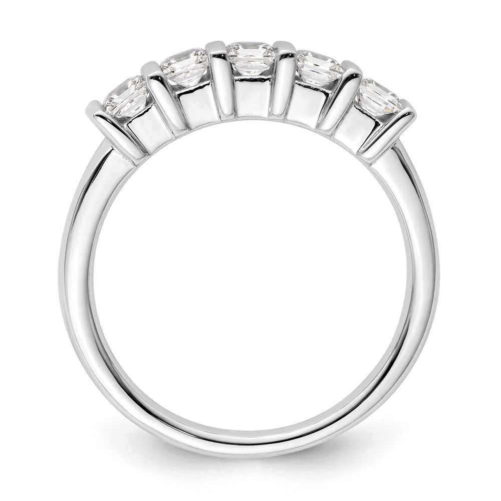 14K Weißgold Ehering mit 5 natürlichen Diamanten