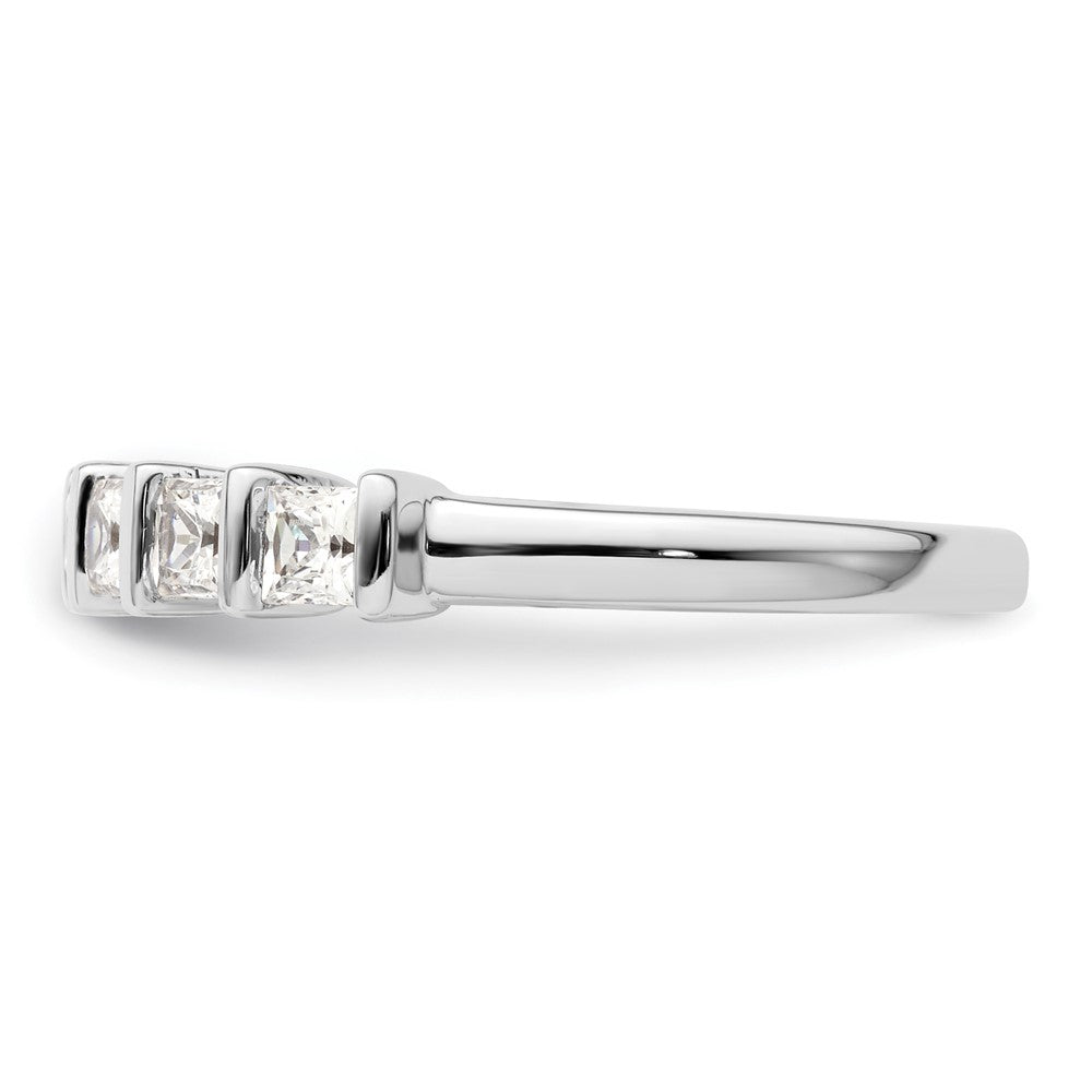 14K Weißgold Ehering mit 5 natürlichen Diamanten