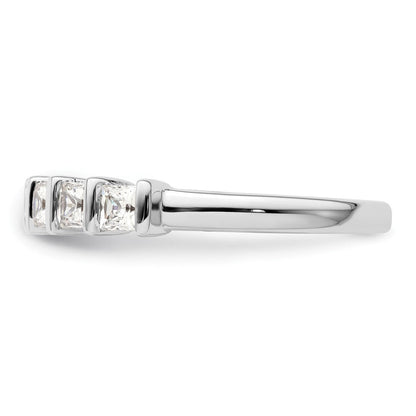 14K Weißgold Ehering mit 5 natürlichen Diamanten