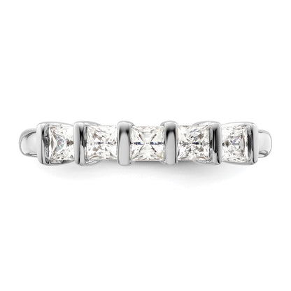 14K Weißgold Ehering mit 5 natürlichen Diamanten