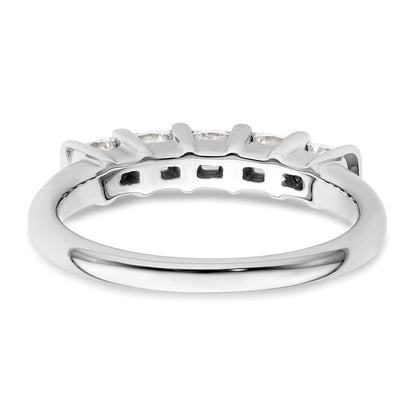 14K Weißgold Ehering mit 5 natürlichen Diamanten