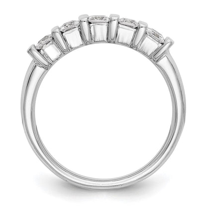 14K Weißgold Ehering mit 5 natürlichen Diamanten