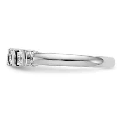 14K Weißgold Ehering mit 5 natürlichen Diamanten
