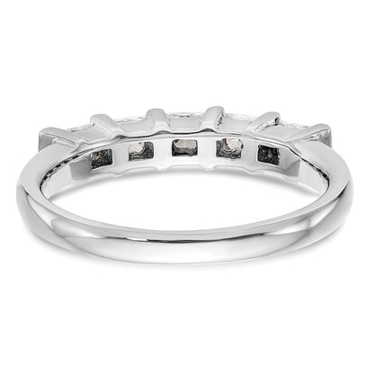 14K Weißgold Ehering mit 5 natürlichen Diamanten