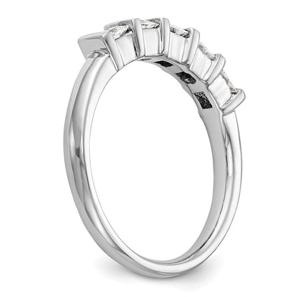 14K Weißgold Ehering mit 5 natürlichen Diamanten