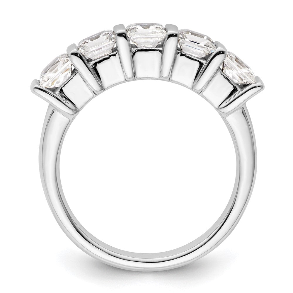 14K Weißgold Ehering mit 5 natürlichen Diamanten