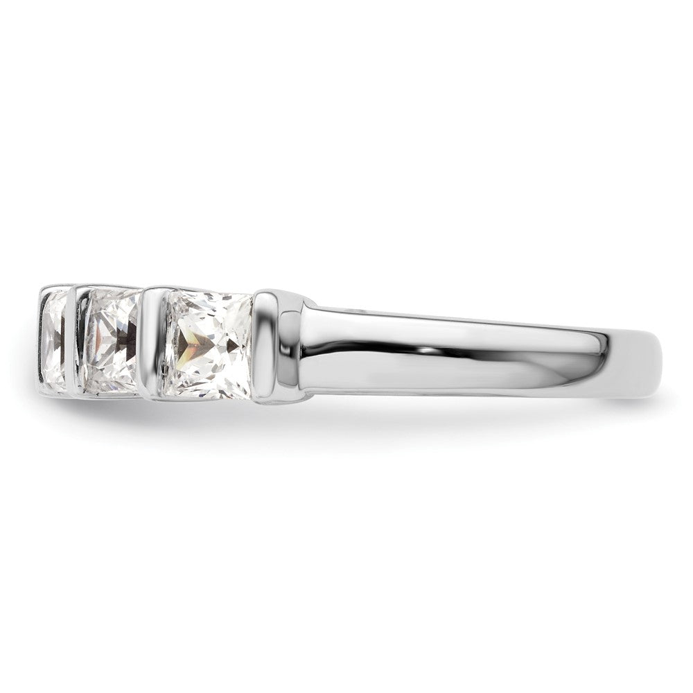 14K Weißgold Ehering mit 5 natürlichen Diamanten