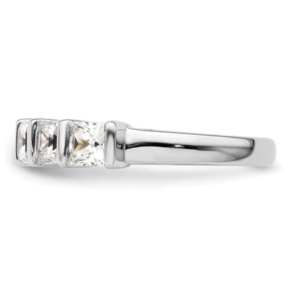 14K Weißgold Ehering mit 5 natürlichen Diamanten