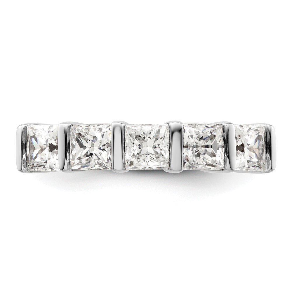 14K Weißgold Ehering mit 5 natürlichen Diamanten