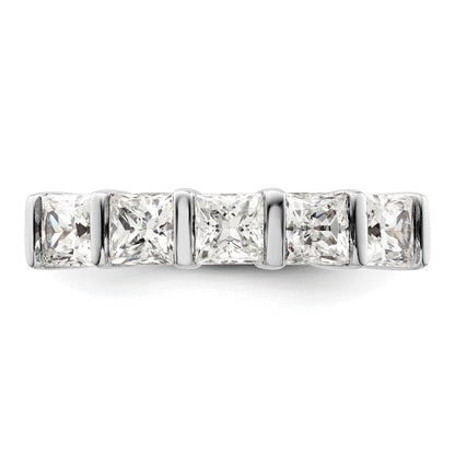 14K Weißgold Ehering mit 5 natürlichen Diamanten