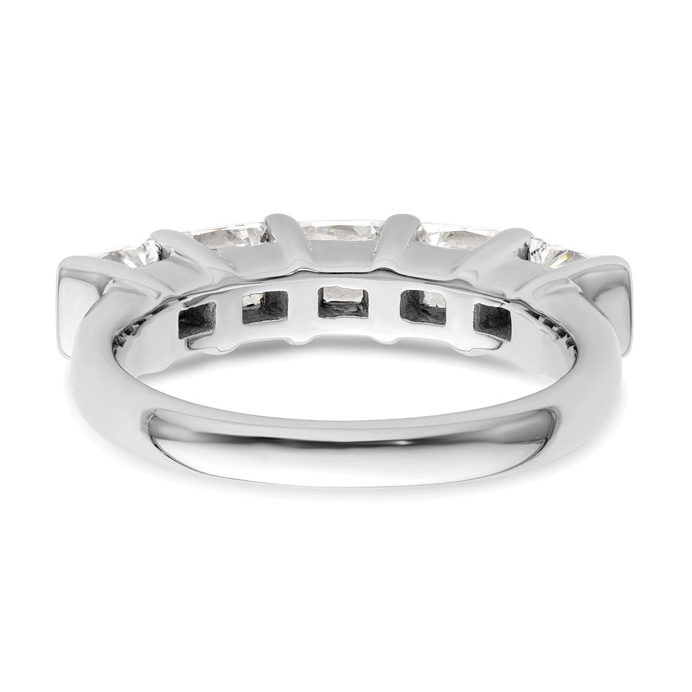 14K Weißgold Ehering mit 5 natürlichen Diamanten