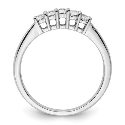14K Weißgold Ehering mit 5 natürlichen Diamanten