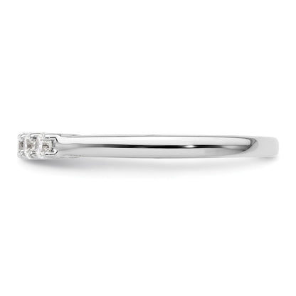 14K Weißgold Ehering mit 5 natürlichen Diamanten