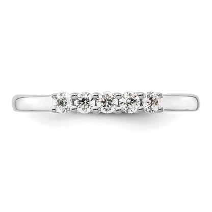 14K Weißgold Ehering mit 5 natürlichen Diamanten