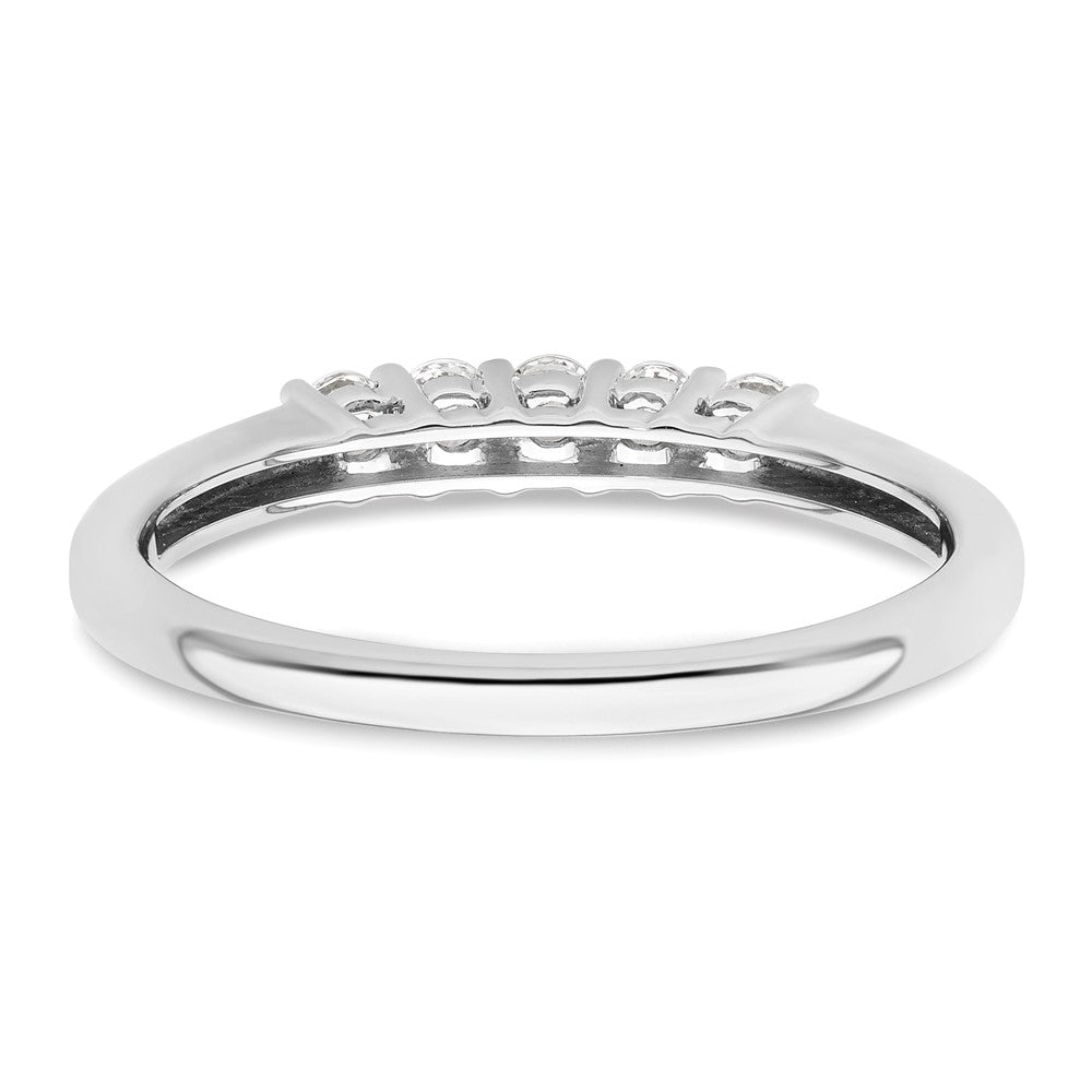 14K Weißgold Ehering mit 5 natürlichen Diamanten