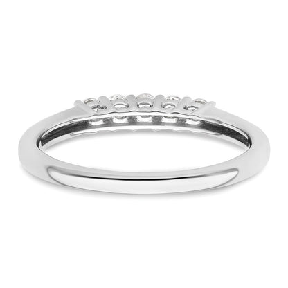 14K Weißgold Ehering mit 5 natürlichen Diamanten