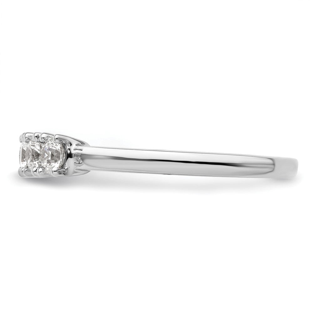 14K Weißgold Ring mit 5 echten Diamanten