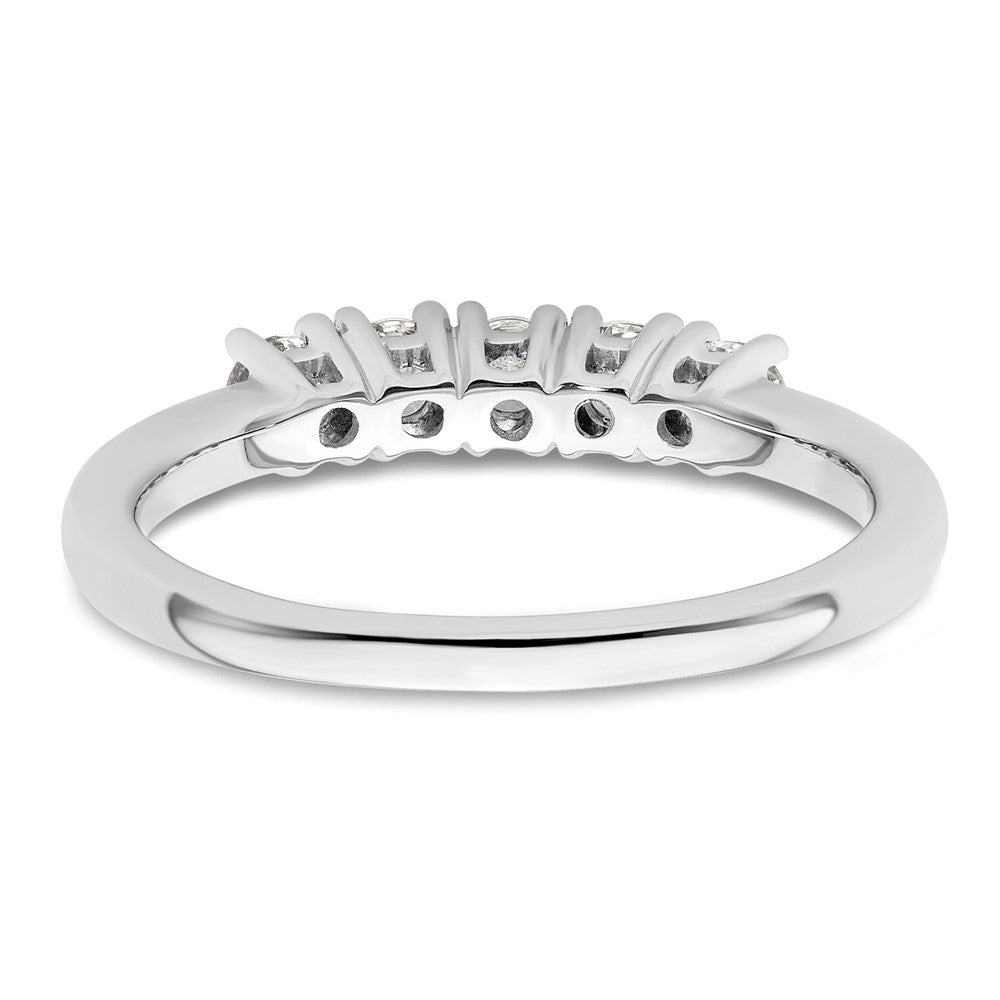 14K Weißgold Ring mit 5 echten Diamanten