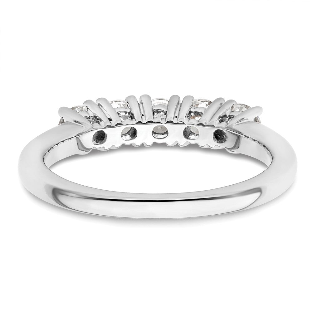 14K Weißgold Ehering mit 5 natürlichen Diamanten