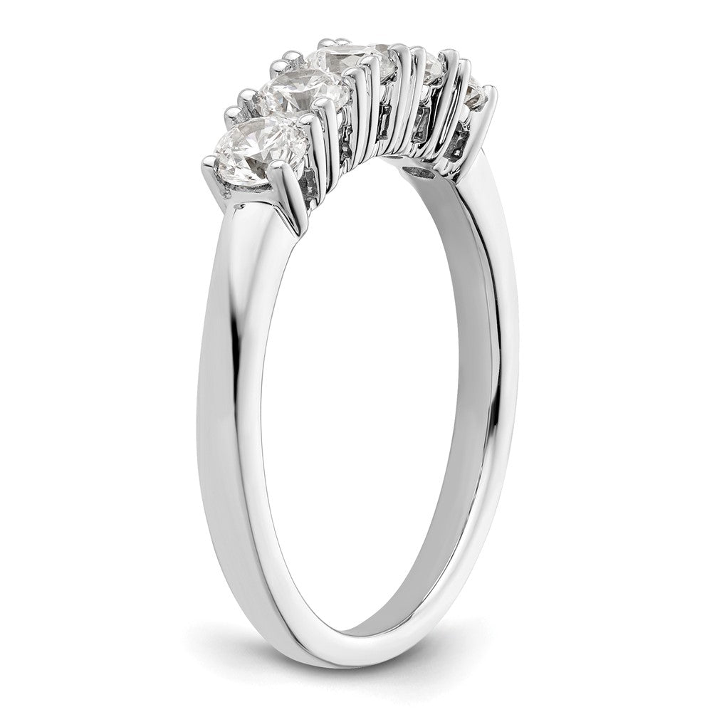 14K Weißgold Ehering mit 5 natürlichen Diamanten