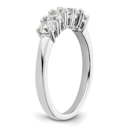 14K Weißgold Ehering mit 5 natürlichen Diamanten
