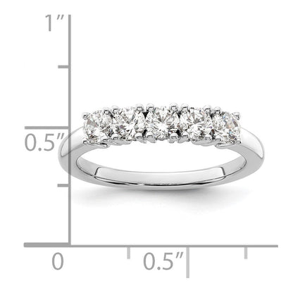 14K Weißgold Ehering mit 5 natürlichen Diamanten