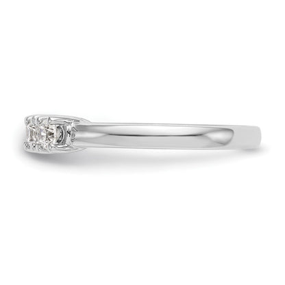 14K Weißgold Ehering mit 5 natürlichen Diamanten