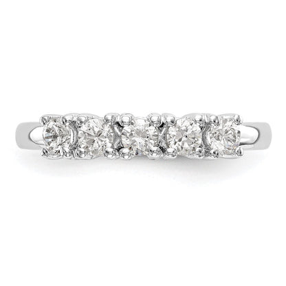 14K Weißgold Ehering mit 5 natürlichen Diamanten