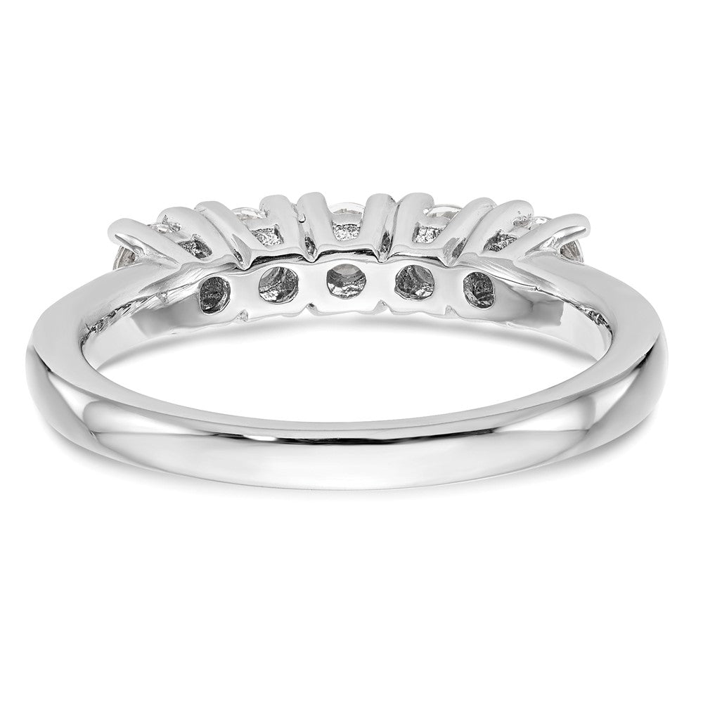 14K Weißgold Ehering mit 5 natürlichen Diamanten